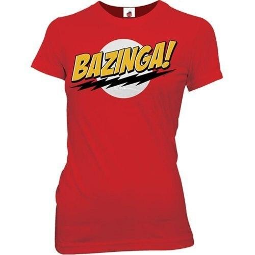 The Big Bang Theory Bazinga! Red Juniors T-shirt-tvso