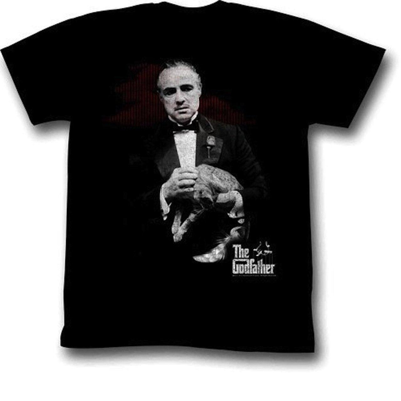 The Godfather Contemplation Adult Black T-Shirt-tvso