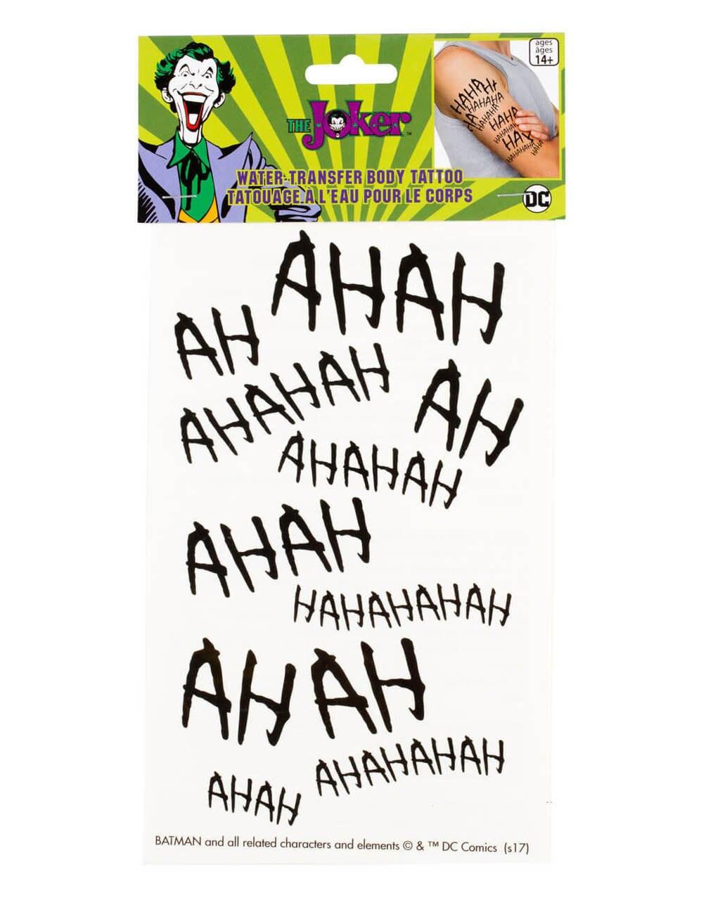 The Joker HA HA HA Body Tattoo - TVStoreOnline