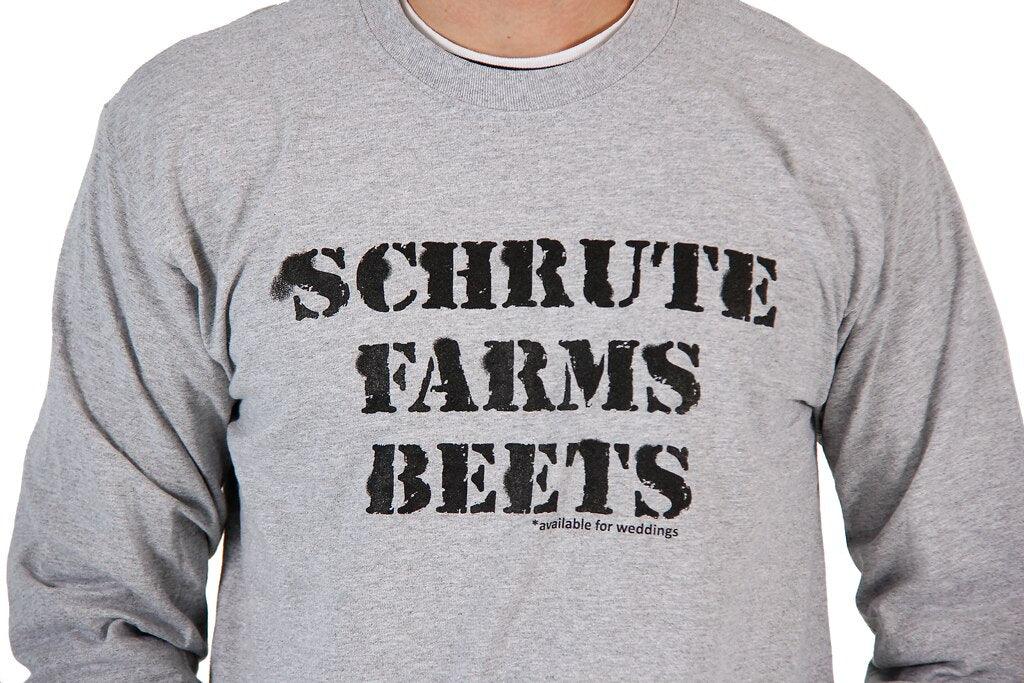 The Office Schrute Farms Beets Long Sleeve Shirt-tvso