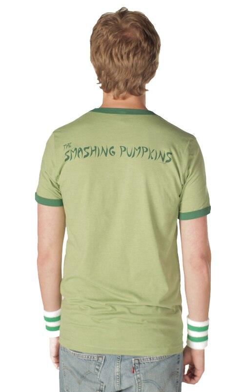 The Smashing Pumpkins Distressed Heart Heather Green Adult T-shirt