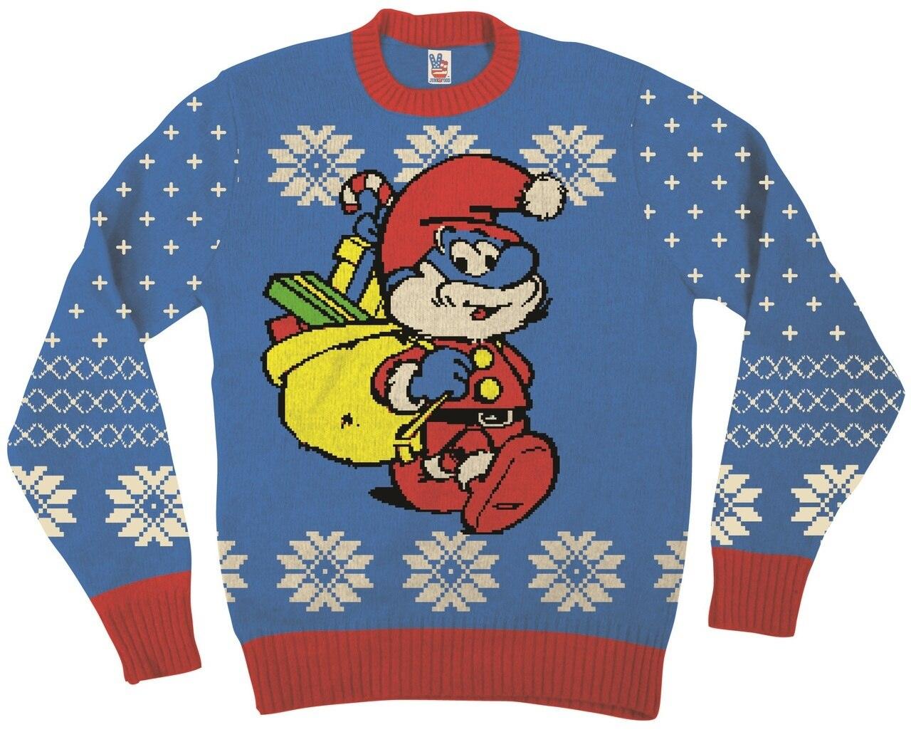 The Smurfs Papa Smurf As Santa Ugly Christmas Sweater-tvso