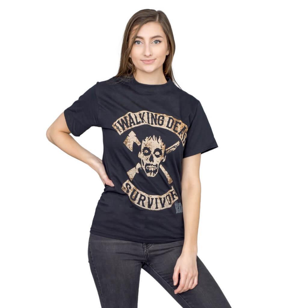 The Walking Dead Survivor Skull T-Shirt-tvso