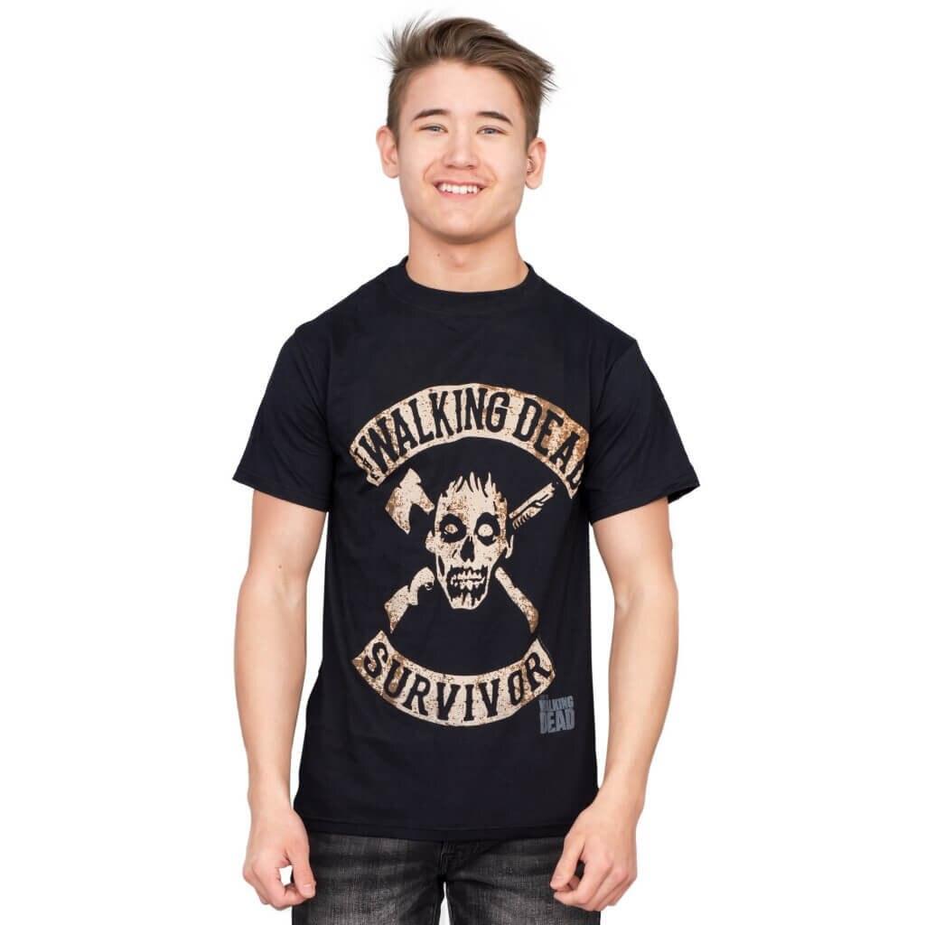 The Walking Dead Survivor Skull T-Shirt-tvso