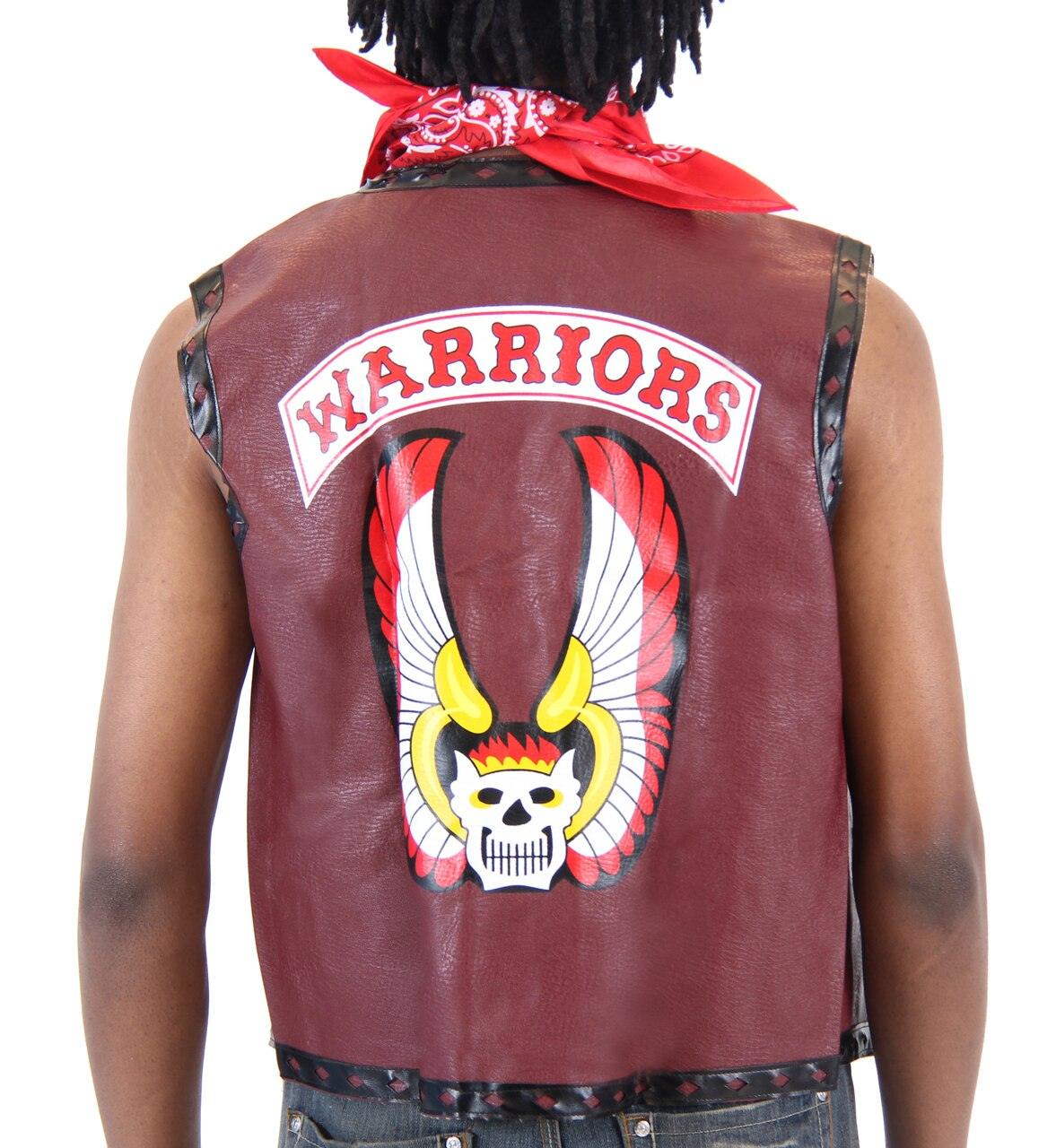 The Warriors Gang Member Emblem Leather Vest Jacket and Bandana-tvso