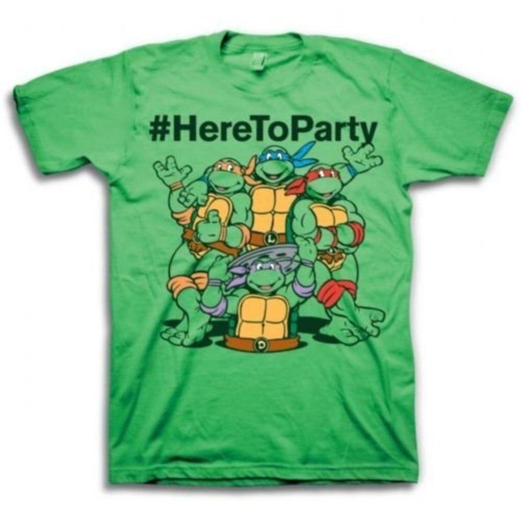 TMNT #HereToParty Hashtag Here To Party T-Shirt-tvso