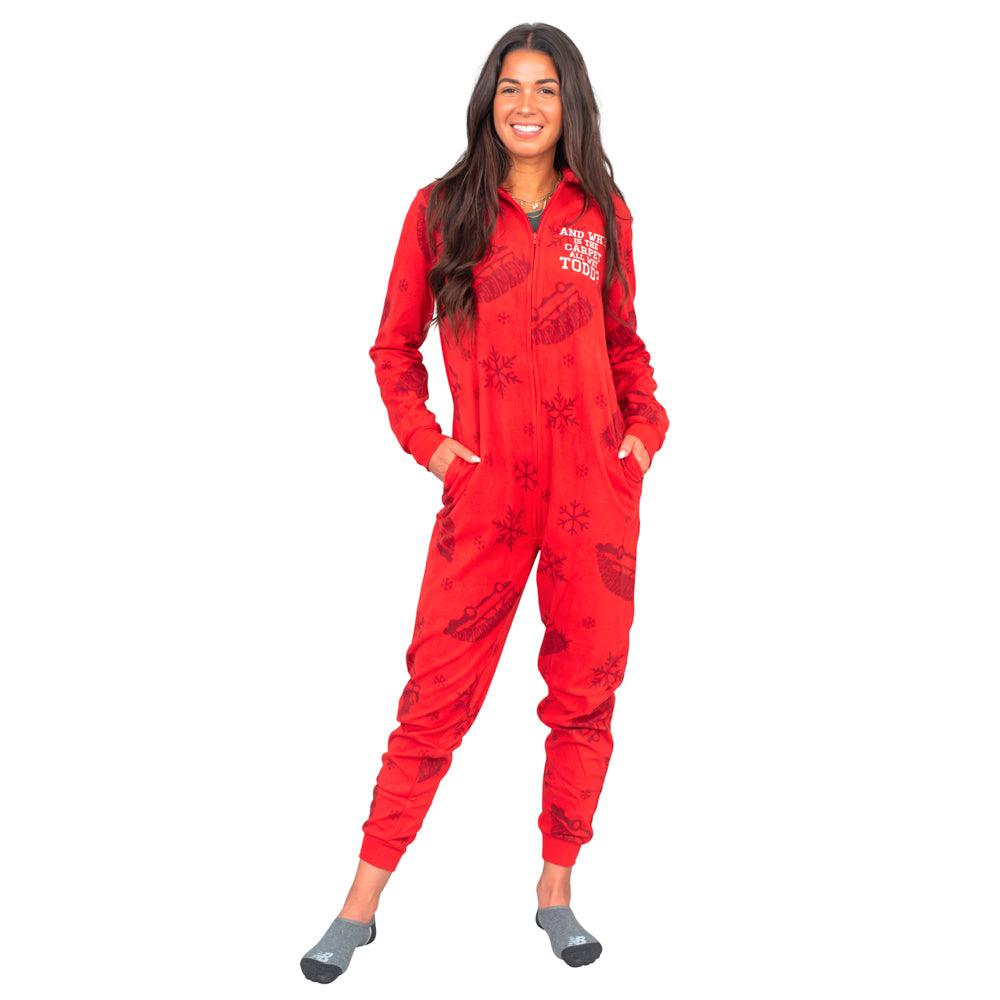 Todd and Margo Christmas Pajamas Jumpsuit Matching Couples Union Suit