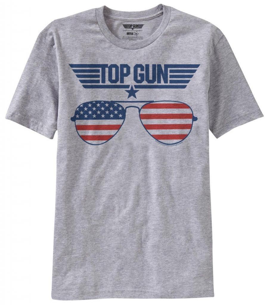 Top Gun American Flag Sunglasses T-Shirt-tvso
