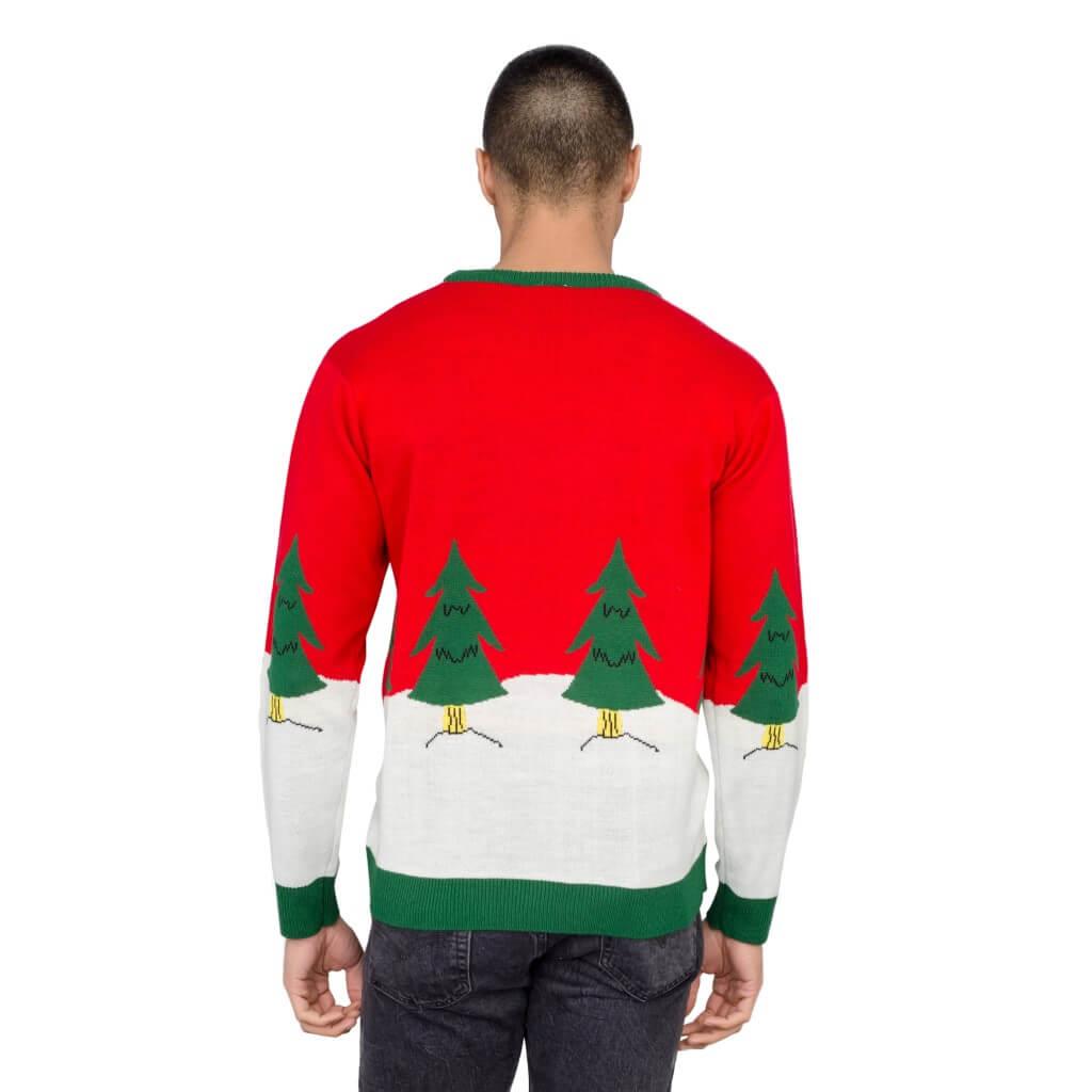 Tree Rex Light Up T-Rex Men's Ugly Christmas Sweater - TVStoreOnline