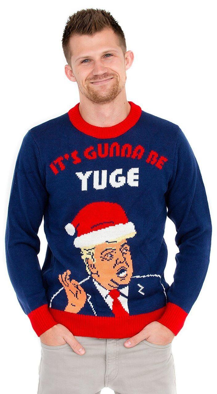 Trump It's Gunna Be Yuge Ugly Christmas Sweater-tvso
