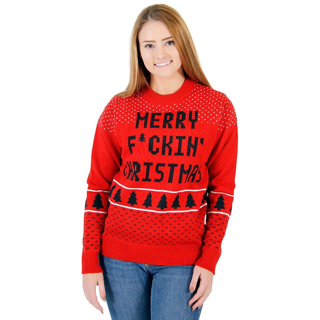 Ugly Christmas Merry F*ckin Christmas Sweater-tvso