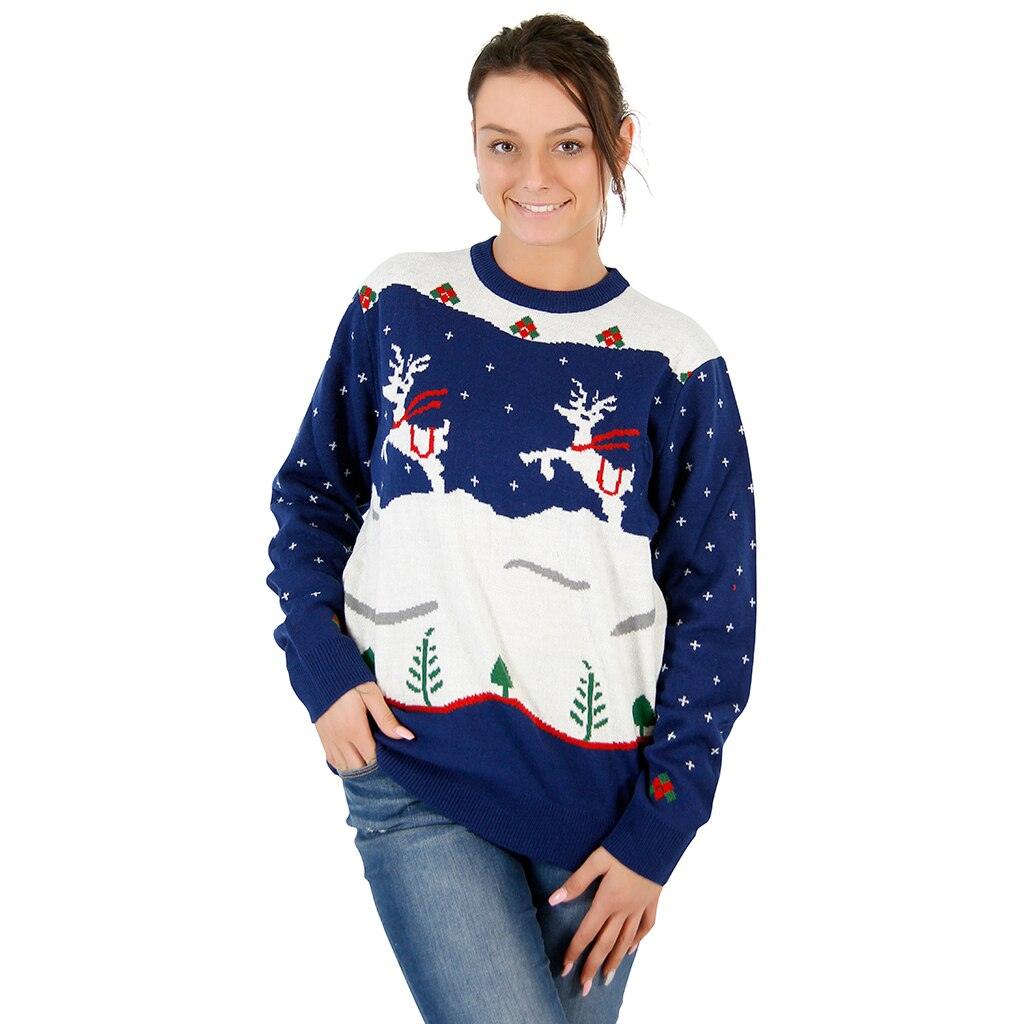 Ugly Christmas Sweater Step Brothers Prancing Reindeer Sweater-tvso