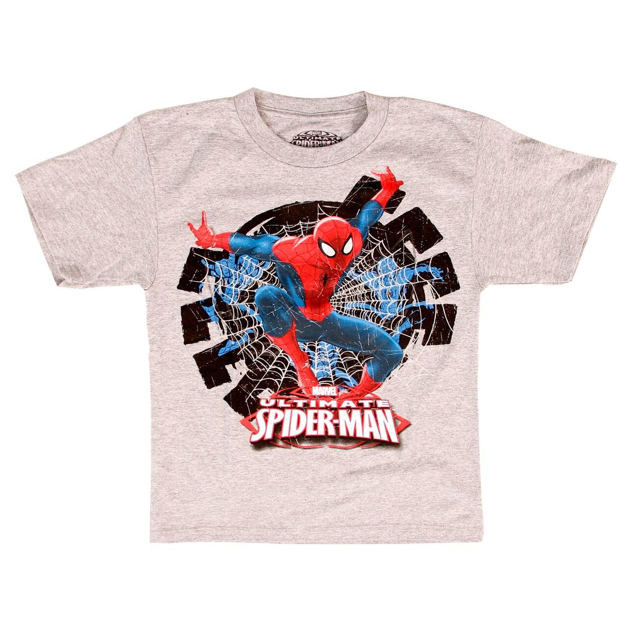 Ultimate Spider-Man Flying Hidden Glow in the Dark T-Shirt-tvso