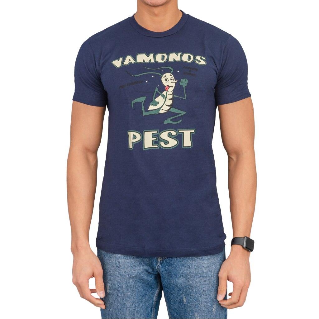 Vamonos Pest Logo Adult Navy T-Shirt-tvso