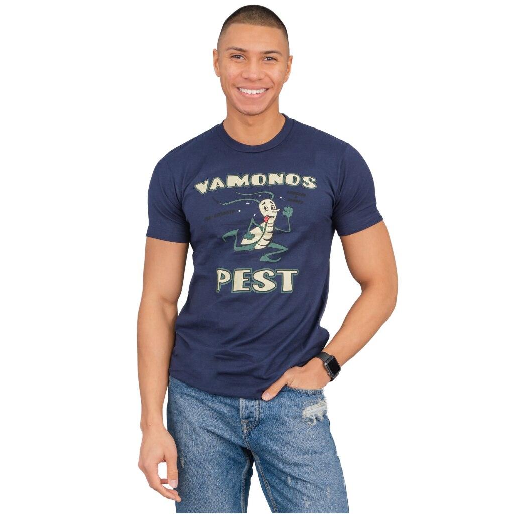 Vamonos Pest Logo Adult Navy T-Shirt-tvso