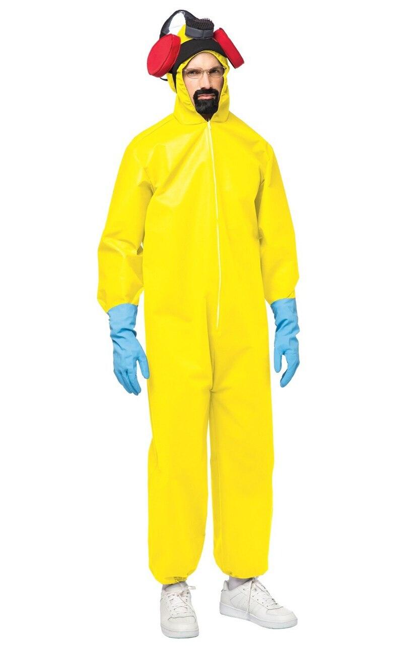 Walter White Walt Hazmat Yellow Suit Jumpsuit Costume-tvso