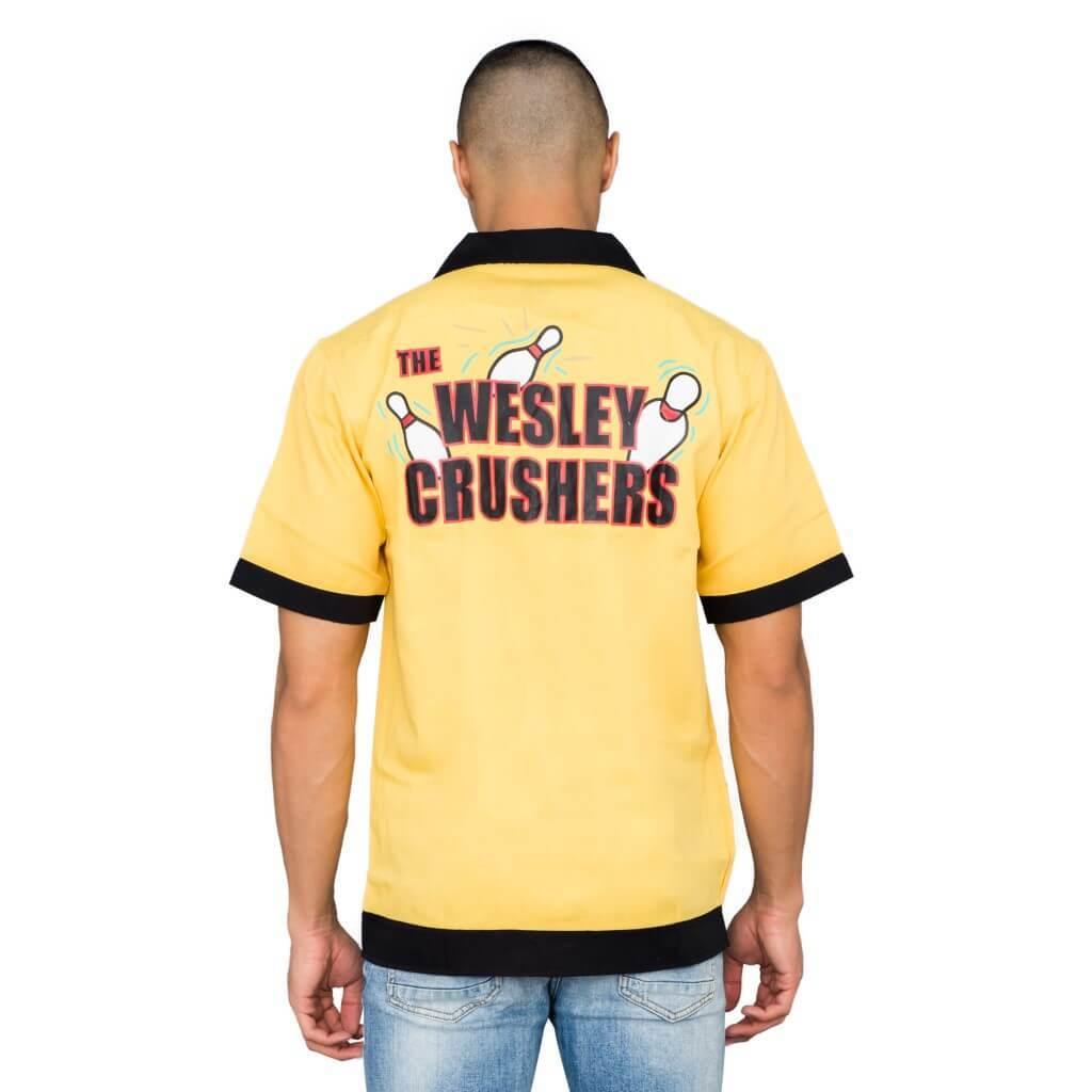 Wesley Crushers Bowling Gold Adult Button Up Costume Shirt-tvso