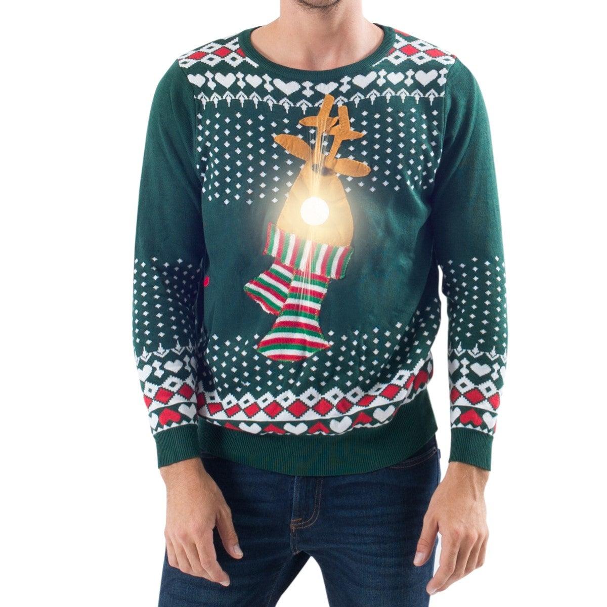 Green Reindeer Ugly Christmas Sweater 2