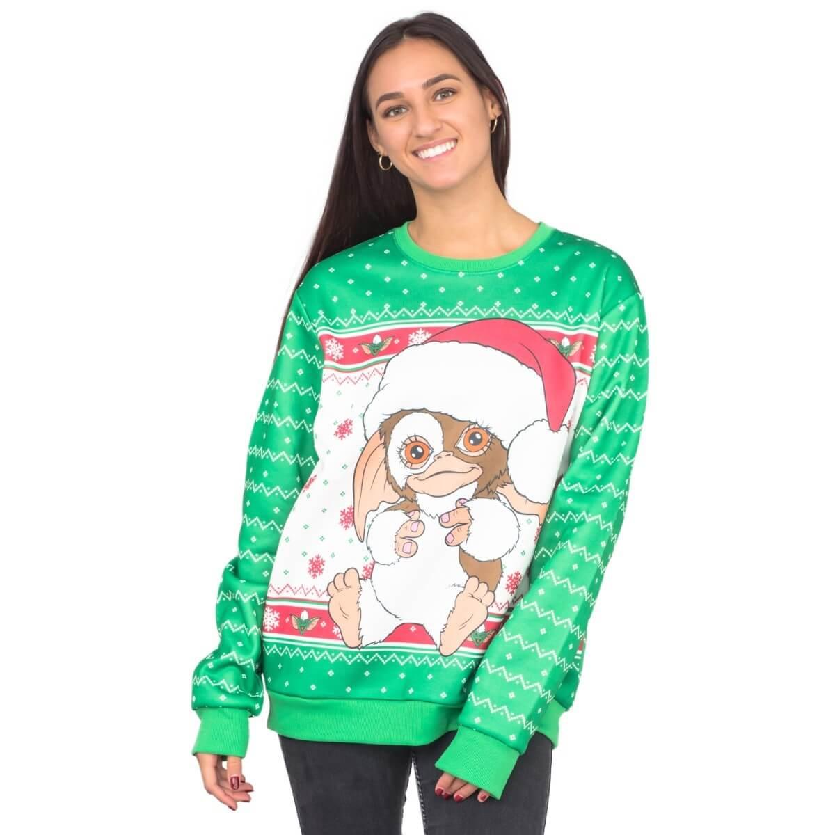 Women's Gremlins Gizmo Santa Ugly Christmas Sweater-3