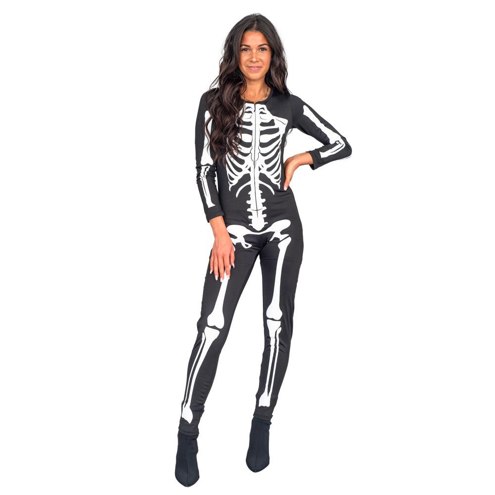 Women's Halloween Skeleton Costume Jumpsuit - Glow in the Dark / Plain Cosplay