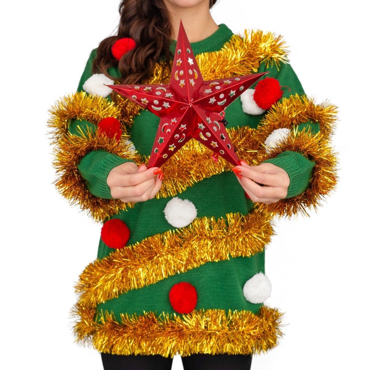 Tinsel Tree Ugly Christmas Sweater 5
