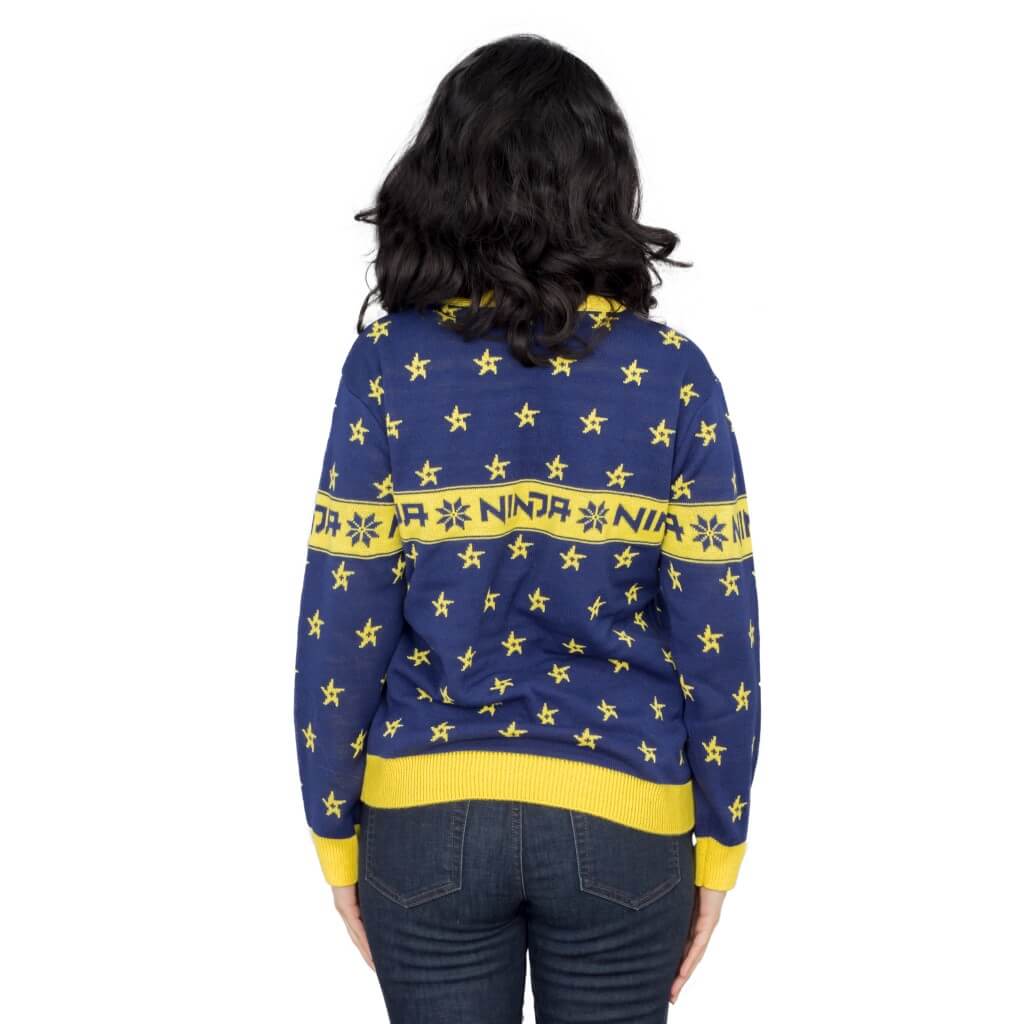 Women's Fortnite Ninja Ugly Christmas Sweater with Shuriken - TVStoreOnline
