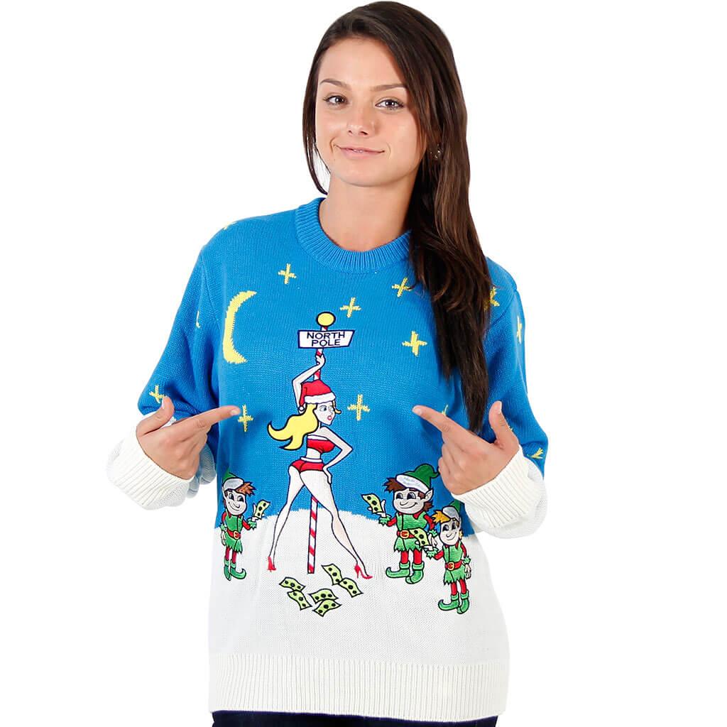 Women's Funny Exotic Dancer Ugly Christmas Sweater - TVStoreOnline
