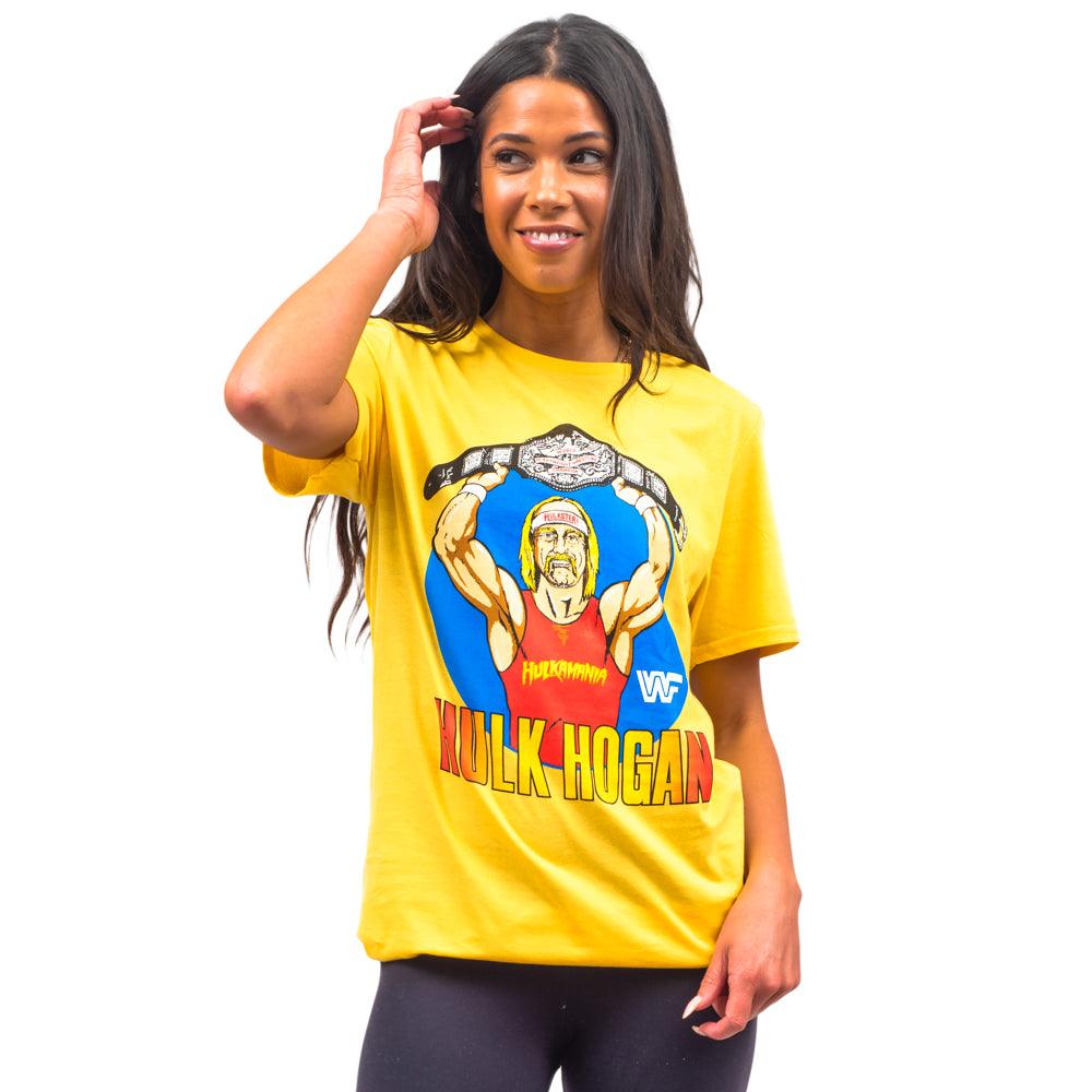 World Heavyweight Wrestling Champion Hogan Strangers Tv Show Yellow Adult T-Shirt Tee