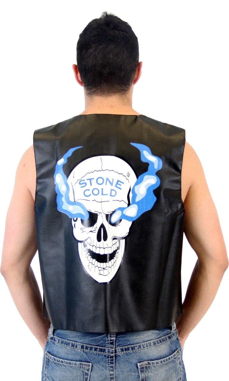 WWE Stone Cold Steve Austin 3:16 Smoking Skull Leather Vest-tvso