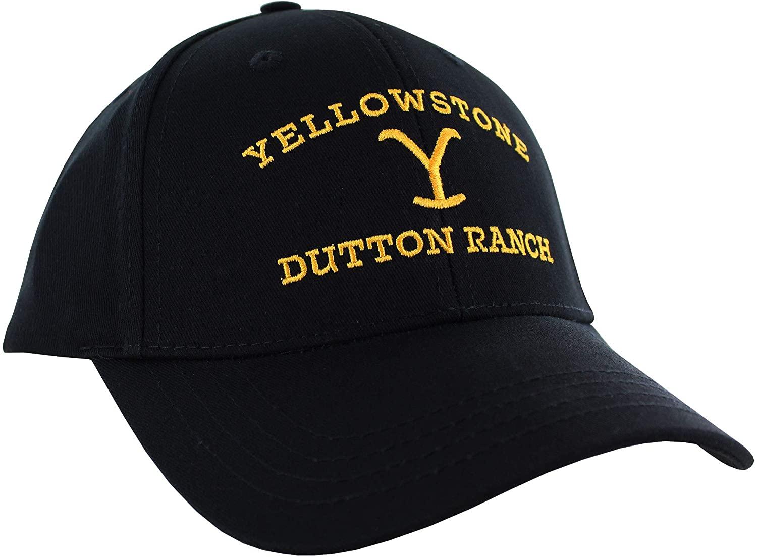 Yellowstone Dutton Ranch Brand Logo Men's Adjustable Black Hat - TVStoreOnline