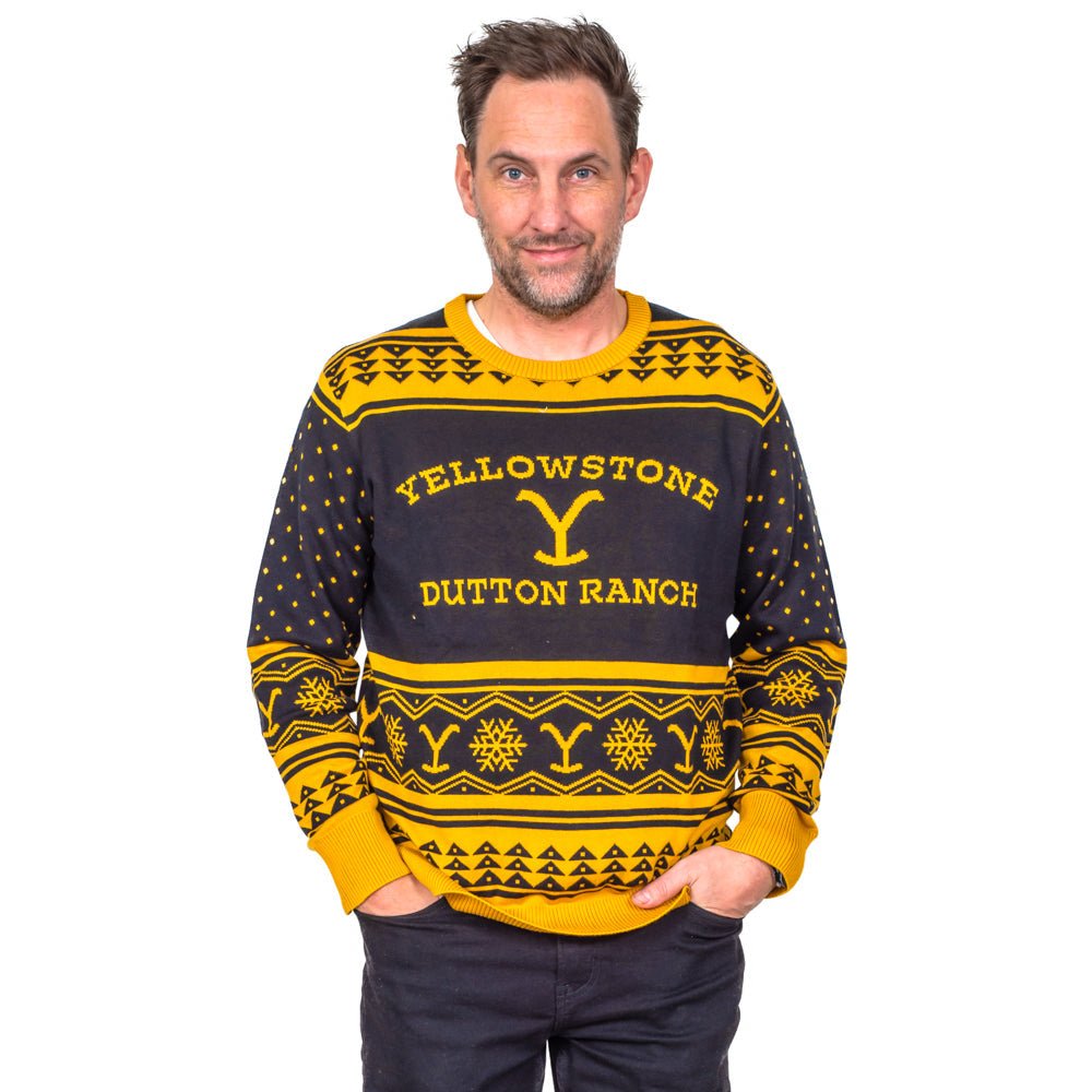 Yellowstone Ranch Logo Adult Unisex Ugly Christmas Sweater - TVStoreOnline